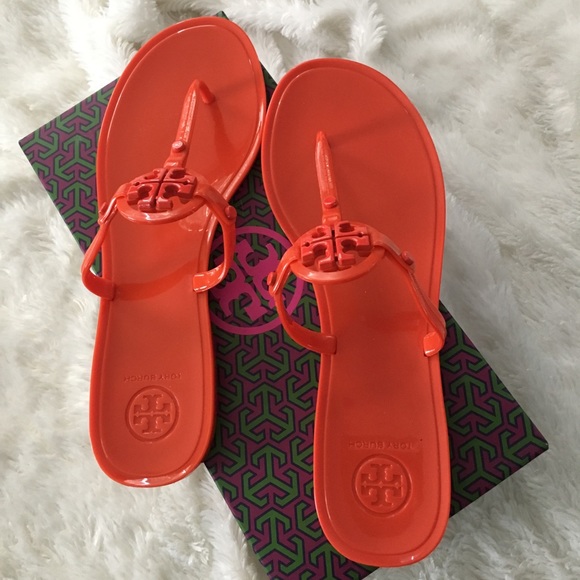 tory burch red jelly sandals